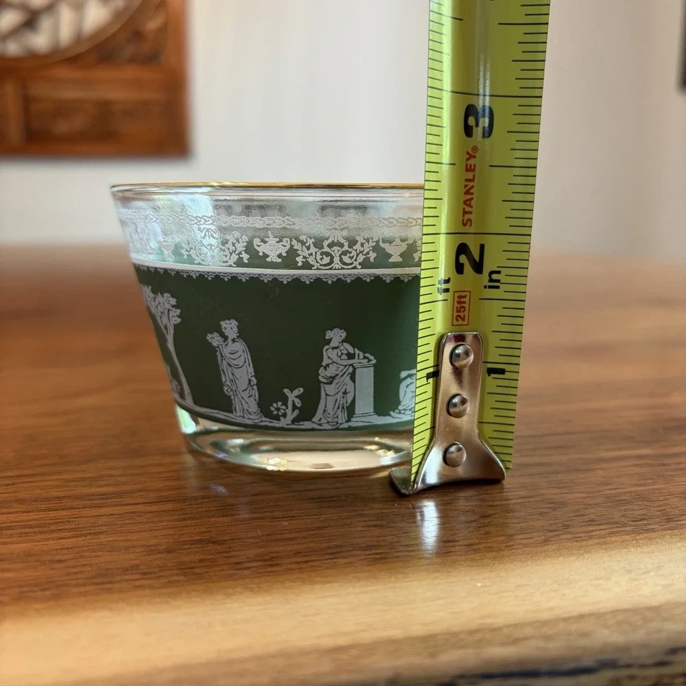 Set of 4 Vintage Jeanette Hellenic Green Wedgewood Jasperware Dessert Cups MCM